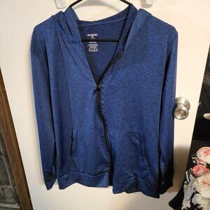 MENS REAL ESSENTIALS BLUE ATHLETIC JACKET SZ M